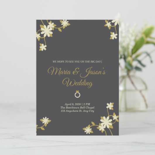 Invitation or simple mignon Floral (Debout devant)