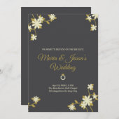 Invitation or simple mignon Floral (Devant / Derrière)