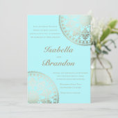 Invitation Or solaire élégant d'invitations de mariage de (Debout devant)