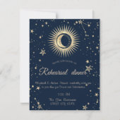 Invitation Or Soleil Céleste Et Lune Étoiles (Devant)
