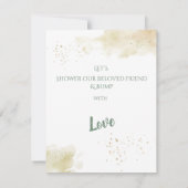 Invitation Or sophistiqué avec baby shower vert sauge (Dos)