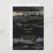 Invitation Or sur le brosse noir Aquarelle Mariage moderne (Dos)