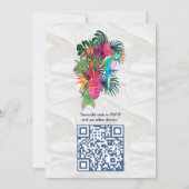 Invitation Or sur soie blanche avec splendeur tropicale (Dos)