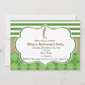 Invitation Or vert de golf d'invitation de partie de retraite (Devant)