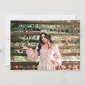 Invitation Or Vert Floral Quinceañera Enregistrer La Date (Dos)