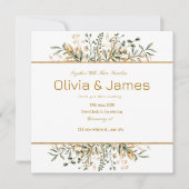 Invitation Or Vert Luxe pour jour spécial (Devant)