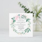 Invitation or vert poussiéreux mariage de verdure eucalyptus (Debout devant)