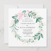 Invitation or vert poussiéreux mariage de verdure eucalyptus (Devant)