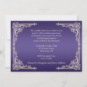 Invitation Or Vintage Scrolls Violets 50e Anniversaire (Dos)