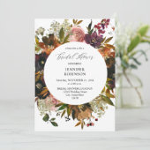 Invitation Or, violet et Fête des mariées florale rose pâle (Debout devant)