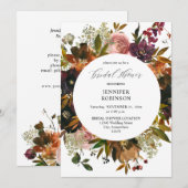 Invitation Or, violet et Fête des mariées florale rose pâle (Devant / Derrière)