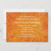 Invitation Orange 13e anniversaire de fête (Dos)