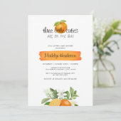 Invitation Orange 3 Petites Cuties Triplets Baby shower (Debout devant)