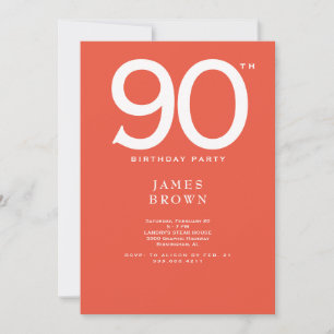 Invitation Orange 90e fête d'anniversaire