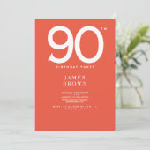 Invitation Orange 90e fête d'anniversaire (Debout devant)
