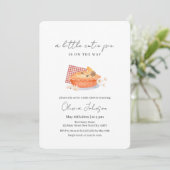 Invitation Orange A Little Cutie Pie Flower Baby shower d'aut (Debout devant)