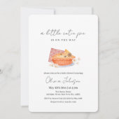 Invitation Orange A Little Cutie Pie Flower Baby shower d'aut (Devant)
