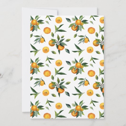 Invitation Orange À Thème Un Petit baby shower De Cutie (Dos)