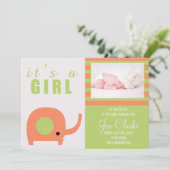 Invitation orange adorable de baby shower (Debout devant)