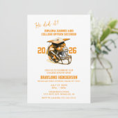 Invitation Orange American Football Party (Debout devant)