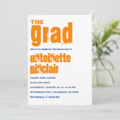 Invitation Orange and Blue Grunge Typography Party (Debout devant)