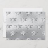 Invitation Orange and Silver Graduation Announcement Photo (Dos)