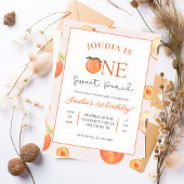 Invitation Orange and White Peach Kids 1st Birthday 