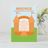 Invitation Orange Anniversaire Bounce House Anniversaire (Debout devant)