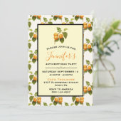 Invitation Orange Apricots Aquarelle Motif Anniversaire (Debout devant)