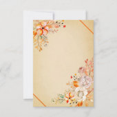 Invitation Orange aquarelle florale sur parchemin mariage inv (Devant)