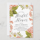 Invitation Orange Aquarelle Hydrangea Fête des mariées Floral (Devant)