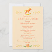 Invitation Orange Aquarelle Rocse Baby shower (Dos)