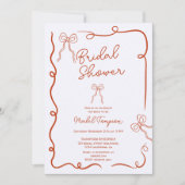 Invitation Orange arcs ruban illustrations Douche nuptiale (Devant)