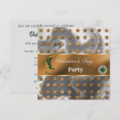 Invitation Orange Argent Pailleté Glitter Kaki Lune Saint-Val (Devant / Derrière)