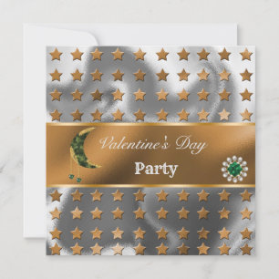 Invitation Orange Argent Pailleté Glitter Kaki Lune Saint-Val