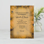 Invitation Orange Automne Citrouille Engagement Party Invitat (Debout devant)