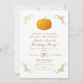 Invitation Orange Automne Parties scintillant Automne Citroui (Devant)