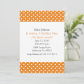 Invitation Orange avec White Polka Dot Impression Party Invit (Debout devant)