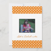 Invitation Orange avec White Polka Dot Impression Party Invit (Dos)