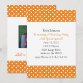 Invitation Orange avec White Polka Dot Impression Party Invit (Devant / Derrière)