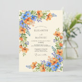 Invitation Orange Azure Bountiful Summer Wedding (Debout devant)