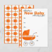 Invitation orange Baby Buggy (Devant / Derrière)