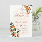 Invitation Orange Baby en fleur Baby shower d'été (Debout devant)