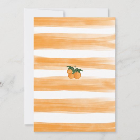 Invitation Orange Baby shower été Citrus Boho Verdure (Dos)