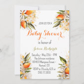 Invitation Orange Baby shower Sexe Citrus Neutre (Devant)