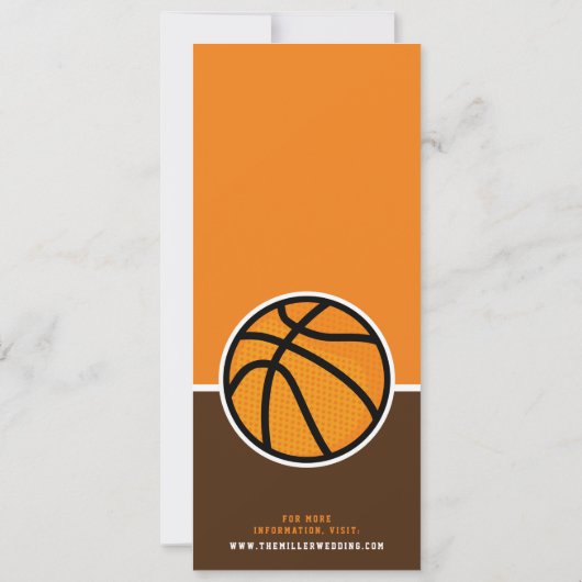 Invitation Orange Basket Brown Enregistrer Le Billet Date (Dos)