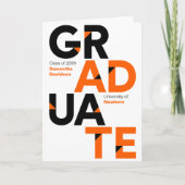 Invitation Orange Big Bold Angle-Cut Lettres Graduation (Devant)