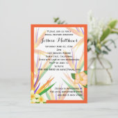 Invitation Orange Bird of Paradise Fête de l'mariée Mariage (Debout devant)