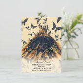 Invitation Orange Black Butterfly Dance robe sucré 16 Partie (Debout devant)