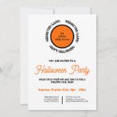 Invitation Orange Black Cool Moderne Bonne fête d'Halloween (Devant)